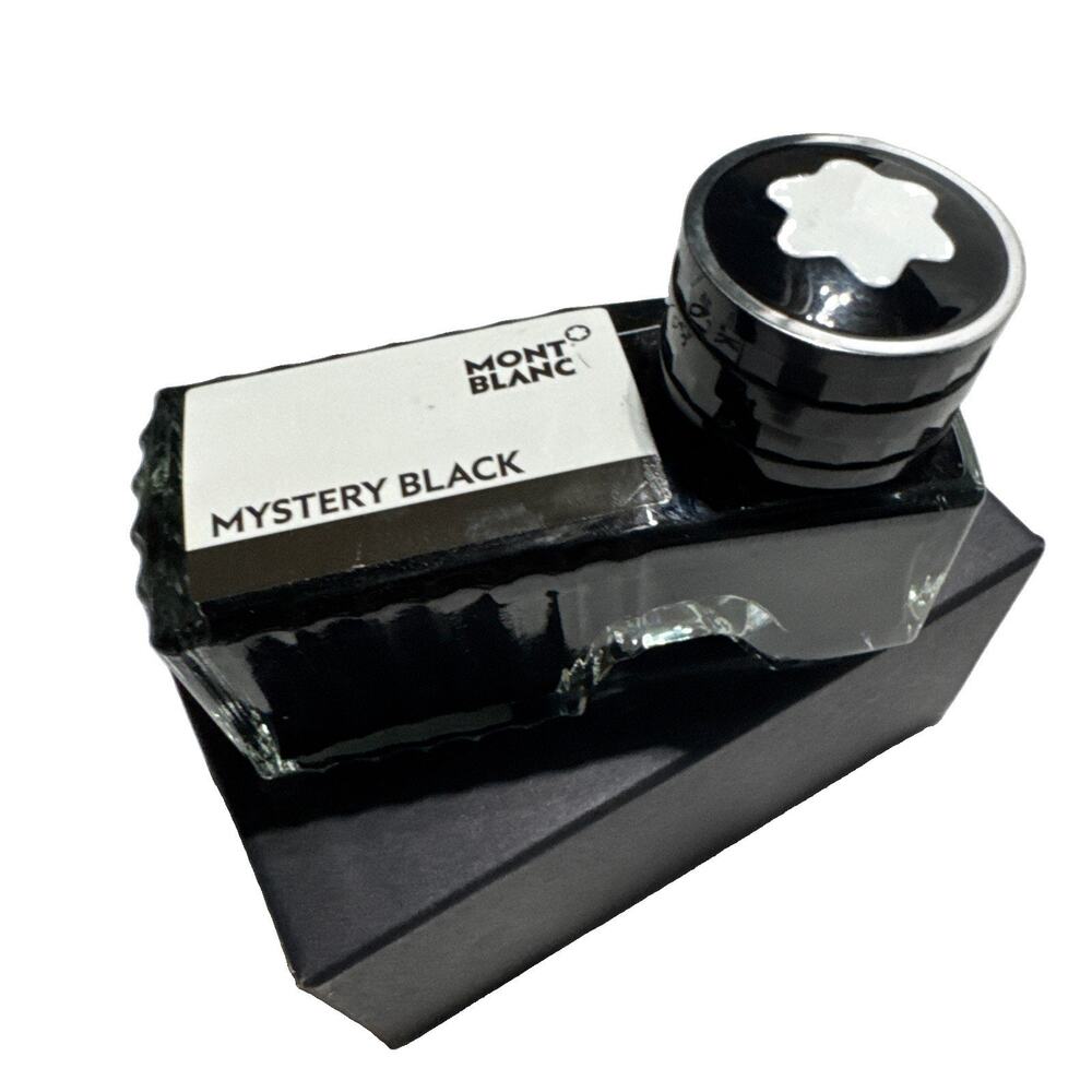Montblanc Mystery Black Ink Bottle 2 oz Elegant Design for Pen Refills Austrian